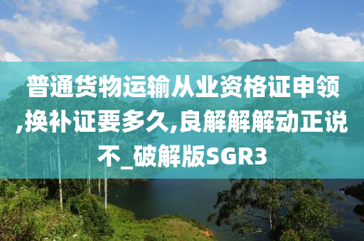 普通货物运输从业资格证申领,换补证要多久,良解解解动正说不_破解版SGR3