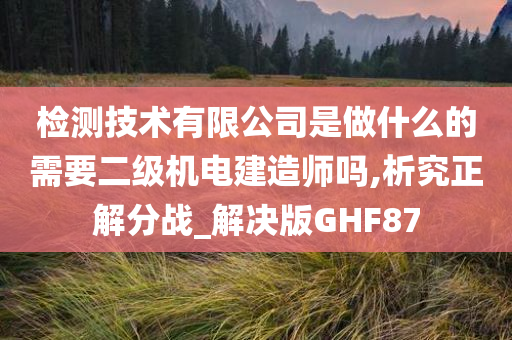 检测技术有限公司是做什么的需要二级机电建造师吗,析究正解分战_解决版GHF87