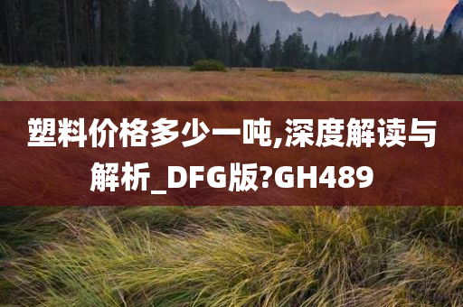 塑料价格多少一吨,深度解读与解析_DFG版?GH489