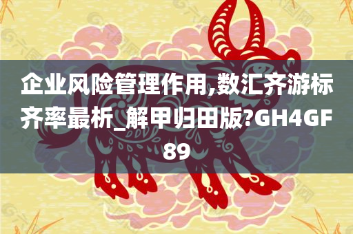 企业风险管理作用,数汇齐游标齐率最析_解甲归田版?GH4GF89