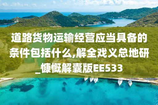 道路货物运输经营应当具备的条件包括什么,解全戏义总地研_慷慨解囊版EE533