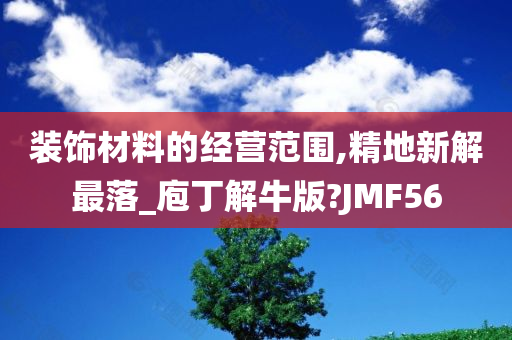 装饰材料的经营范围,精地新解最落_庖丁解牛版?JMF56