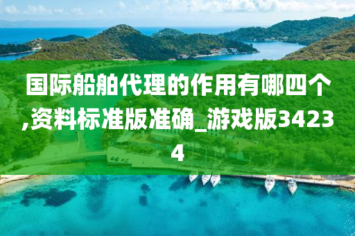 国际船舶代理的作用有哪四个,资料标准版准确_游戏版34234