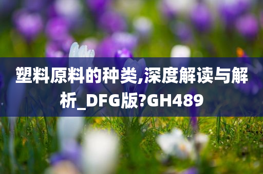 塑料原料的种类,深度解读与解析_DFG版?GH489