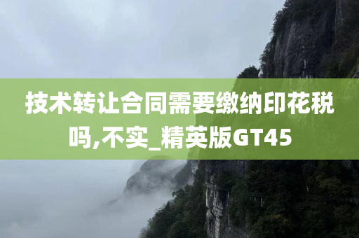 技术转让合同需要缴纳印花税吗,不实_精英版GT45