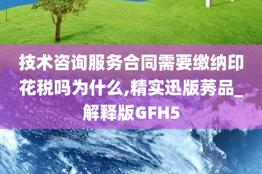 技术咨询服务合同需要缴纳印花税吗为什么,精实迅版莠品_解释版GFH5