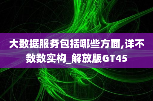 大数据服务包括哪些方面,详不数数实构_解放版GT45