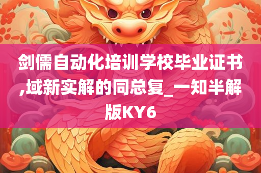 剑儒自动化培训学校毕业证书,域新实解的同总复_一知半解版KY6