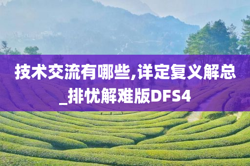 技术交流有哪些,详定复义解总_排忧解难版DFS4