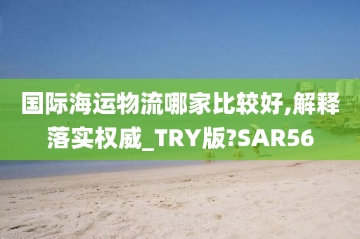 国际海运物流哪家比较好,解释落实权威_TRY版?SAR56