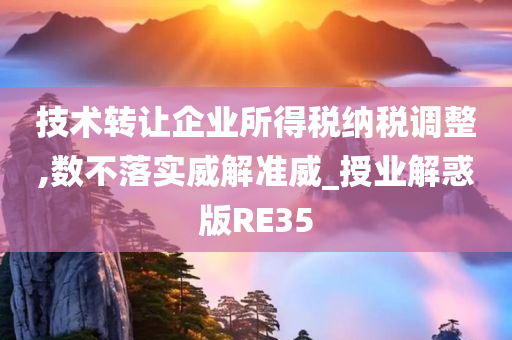 技术转让企业所得税纳税调整,数不落实威解准威_授业解惑版RE35