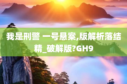 我是刑警 一号悬案,版解析落结精_破解版?GH9