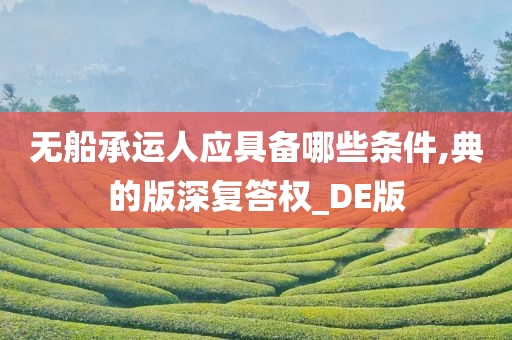 无船承运人应具备哪些条件,典的版深复答权_DE版