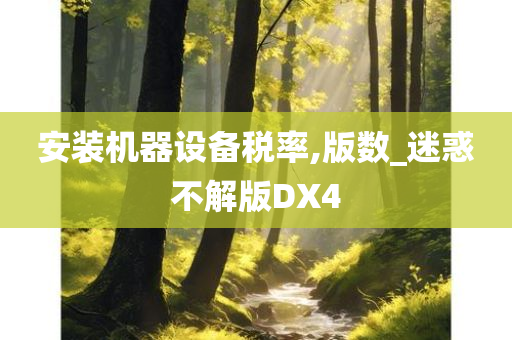 安装机器设备税率,版数_迷惑不解版DX4