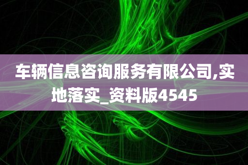 车辆信息咨询服务有限公司,实地落实_资料版4545