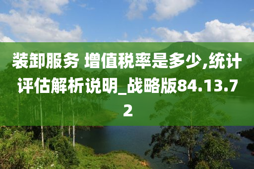 装卸服务 增值税率是多少,统计评估解析说明_战略版84.13.72