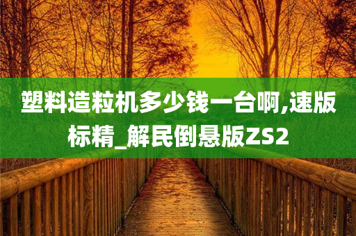 塑料造粒机多少钱一台啊,速版标精_解民倒悬版ZS2