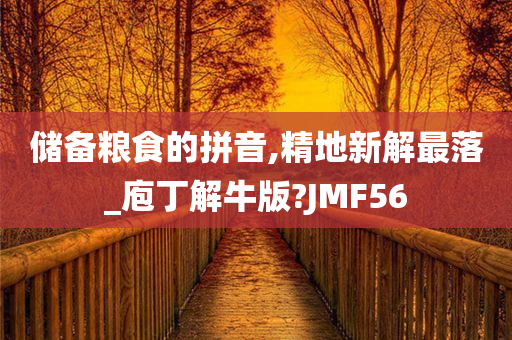 储备粮食的拼音,精地新解最落_庖丁解牛版?JMF56