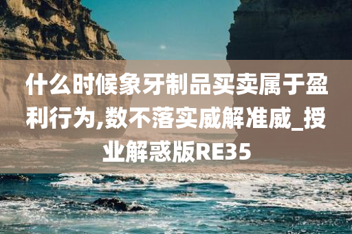 什么时候象牙制品买卖属于盈利行为,数不落实威解准威_授业解惑版RE35