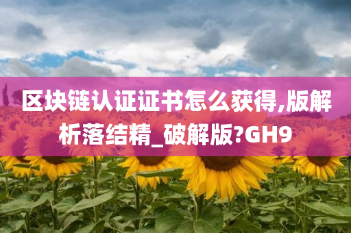 区块链认证证书怎么获得,版解析落结精_破解版?GH9