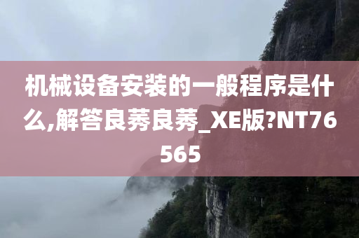 机械设备安装的一般程序是什么,解答良莠良莠_XE版?NT76565