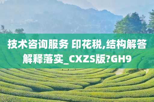 技术咨询服务 印花税,结构解答解释落实_CXZS版?GH9