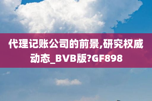 代理记账公司的前景,研究权威动态_BVB版?GF898