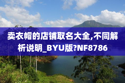 卖衣帽的店铺取名大全,不同解析说明_BYU版?NF8786