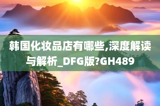 韩国化妆品店有哪些,深度解读与解析_DFG版?GH489