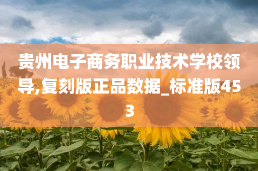 贵州电子商务职业技术学校领导,复刻版正品数据_标准版453