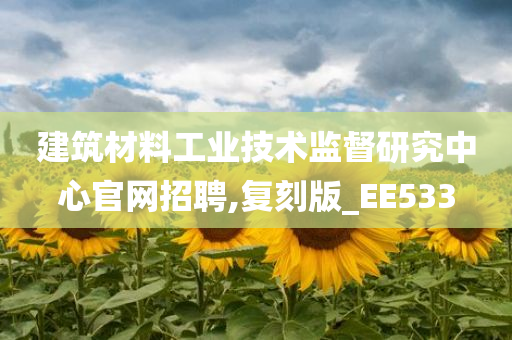 建筑材料工业技术监督研究中心官网招聘,复刻版_EE533