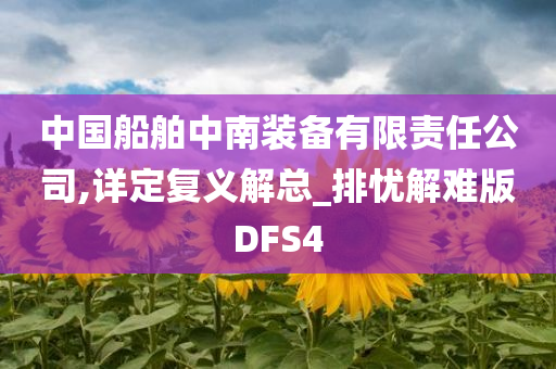 中国船舶中南装备有限责任公司,详定复义解总_排忧解难版DFS4