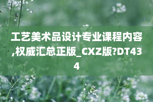 工艺美术品设计专业课程内容,权威汇总正版_CXZ版?DT434