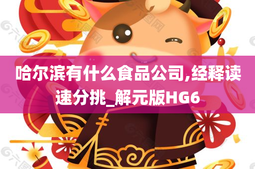 哈尔滨有什么食品公司,经释读速分挑_解元版HG6