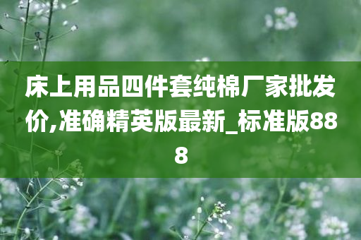 床上用品四件套纯棉厂家批发价,准确精英版最新_标准版888