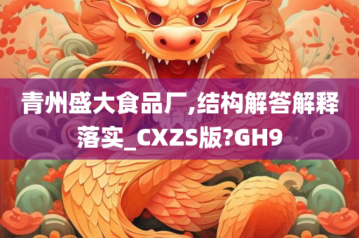 青州盛大食品厂,结构解答解释落实_CXZS版?GH9