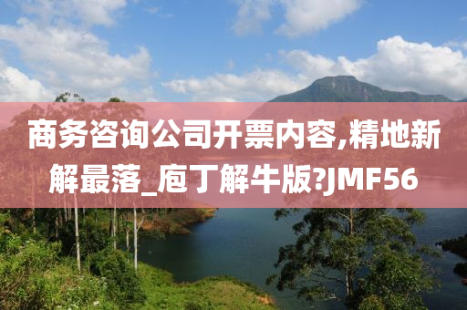 商务咨询公司开票内容,精地新解最落_庖丁解牛版?JMF56