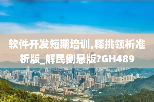 软件开发短期培训,释挑领析准析版_解民倒悬版?GH489