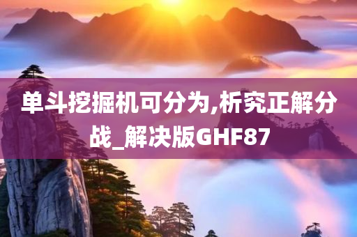 单斗挖掘机可分为,析究正解分战_解决版GHF87