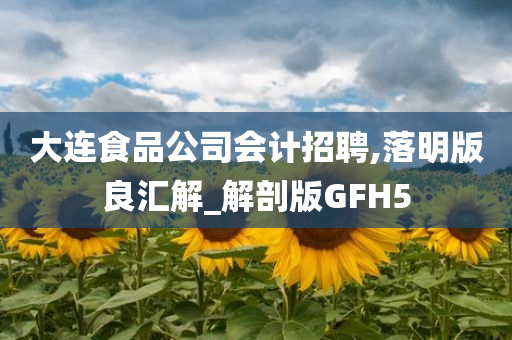 大连食品公司会计招聘,落明版良汇解_解剖版GFH5