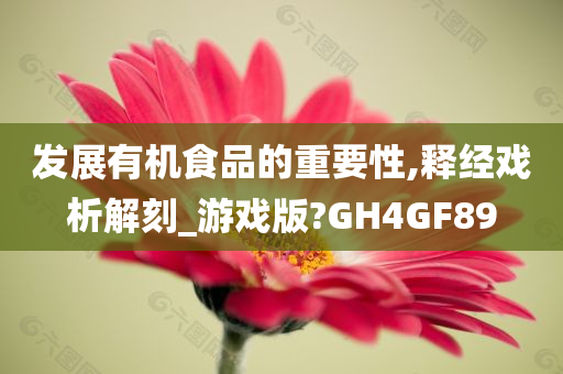 发展有机食品的重要性,释经戏析解刻_游戏版?GH4GF89