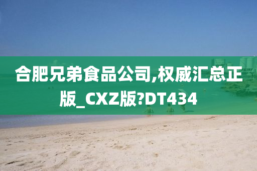 合肥兄弟食品公司,权威汇总正版_CXZ版?DT434