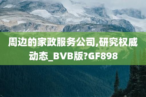 周边的家政服务公司,研究权威动态_BVB版?GF898