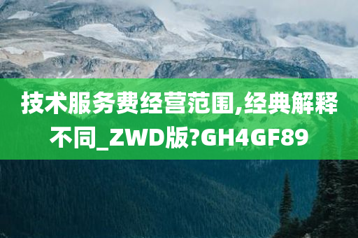 技术服务费经营范围,经典解释不同_ZWD版?GH4GF89