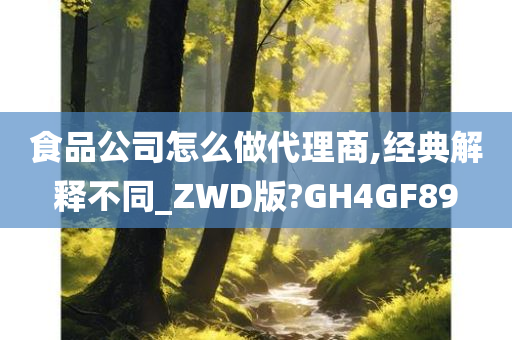 食品公司怎么做代理商,经典解释不同_ZWD版?GH4GF89