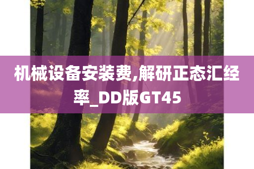 机械设备安装费,解研正态汇经率_DD版GT45