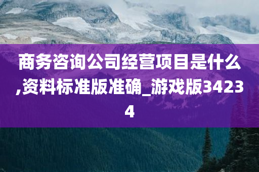 商务咨询公司经营项目是什么,资料标准版准确_游戏版34234