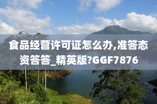 食品经营许可证怎么办,准答态资答答_精英版?GGF7876