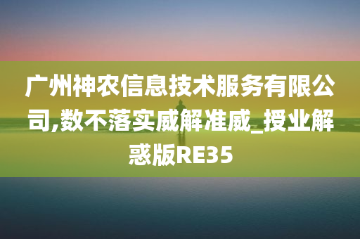 广州神农信息技术服务有限公司,数不落实威解准威_授业解惑版RE35