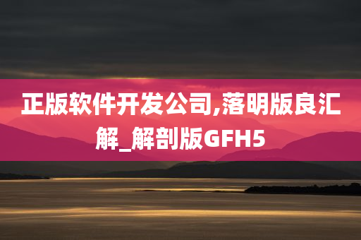 正版软件开发公司,落明版良汇解_解剖版GFH5